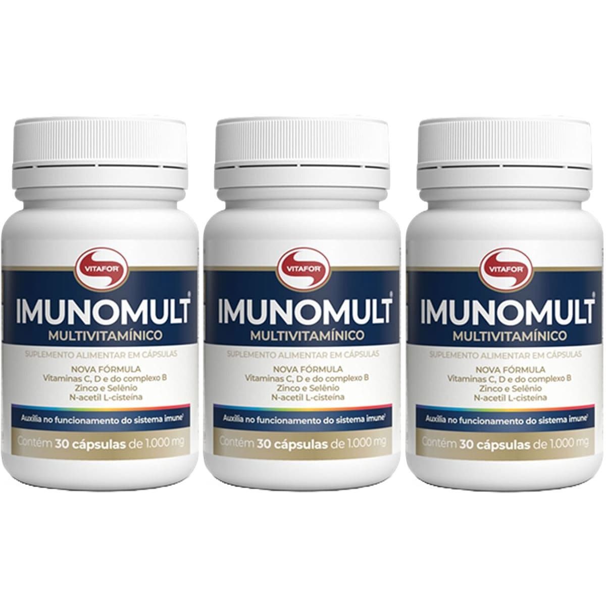 Kit 3X Imunomult Multivitam�nico - 30 C�psulas - Vitafor