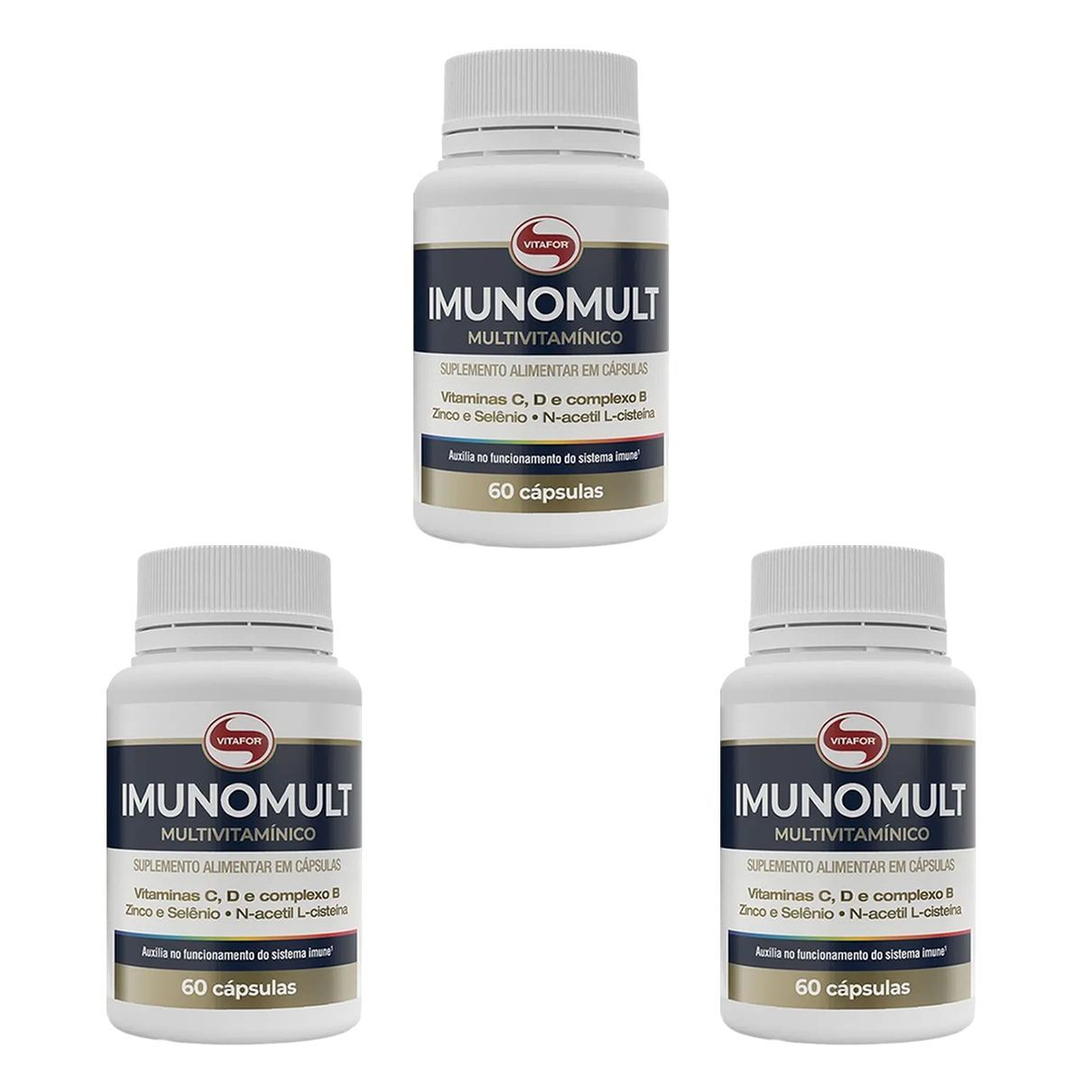 Kit 3X Imunomult Multivitam�nico - 60 C�psulas - Vitafor