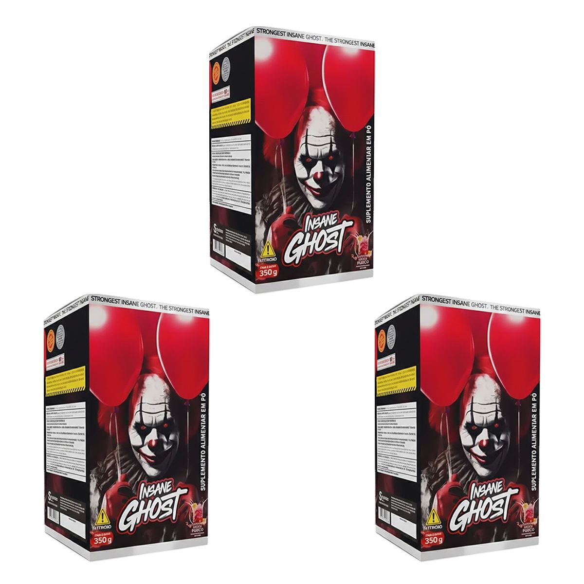 Kit 3X Insane Ghost - 350g Frutas Vermelhas - Demons Lab