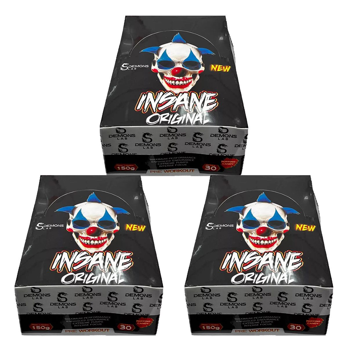 Kit 3X Insane Original - 30 Sach�s de 5g Fruit Punch - Demons Lab