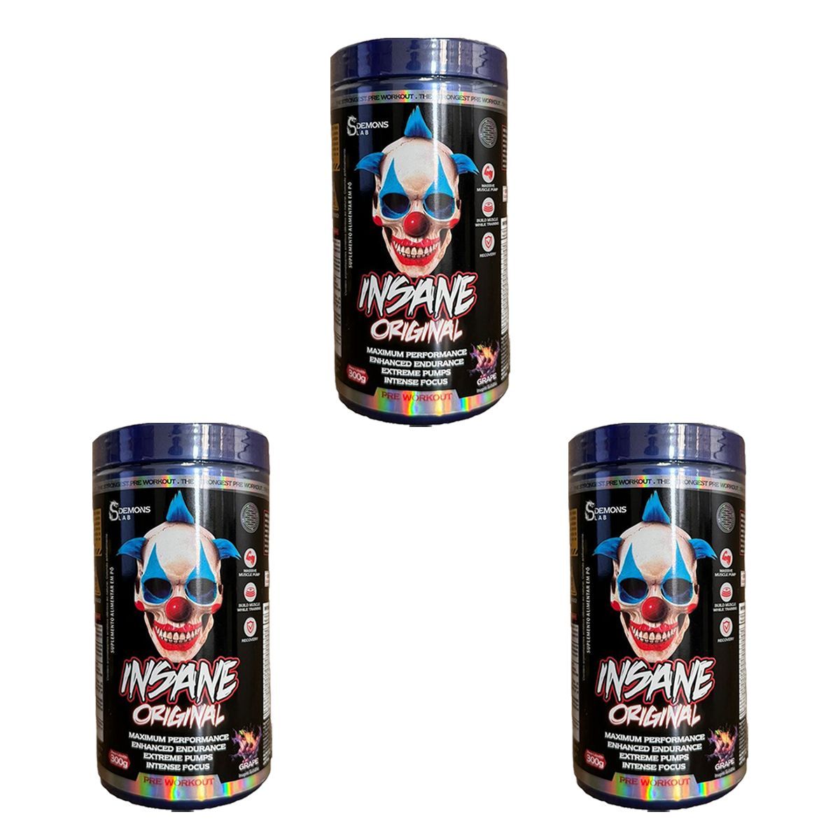 Kit 3X Insane Original - 300g Grape - Demons Lab