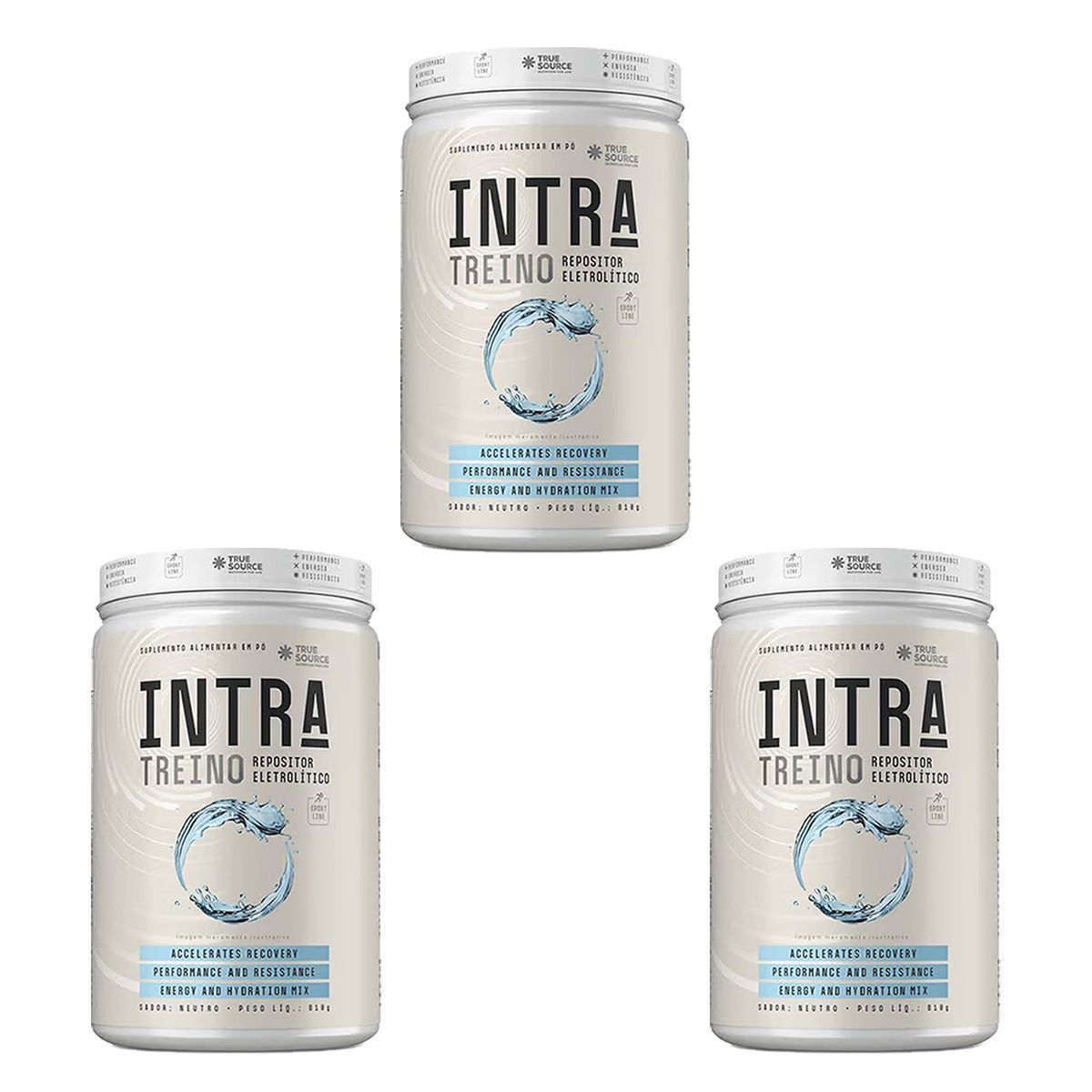 Kit 3X Intra Treino Repositor Eletrolitico - 810g Neutro - True Source