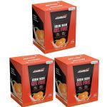 Kit 3X Iron Man Gel Fire - 10 Sach�s 30g Tangerina - New Millen