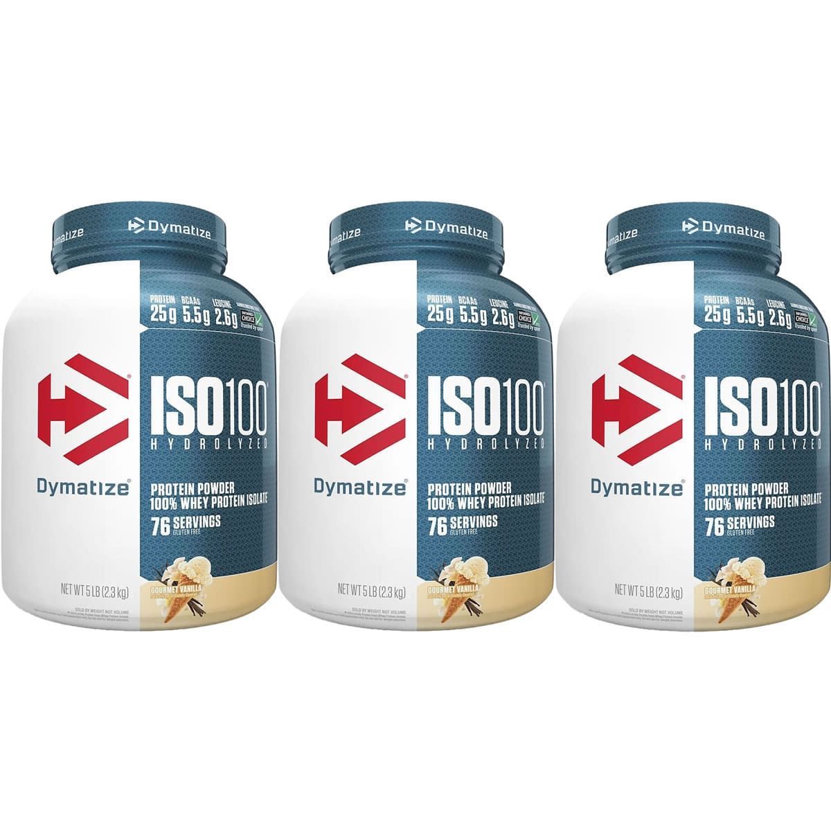 Kit 3X Iso 100 Whey Protein Isolado - 2300g Baunilha - Dymatize Nutrition