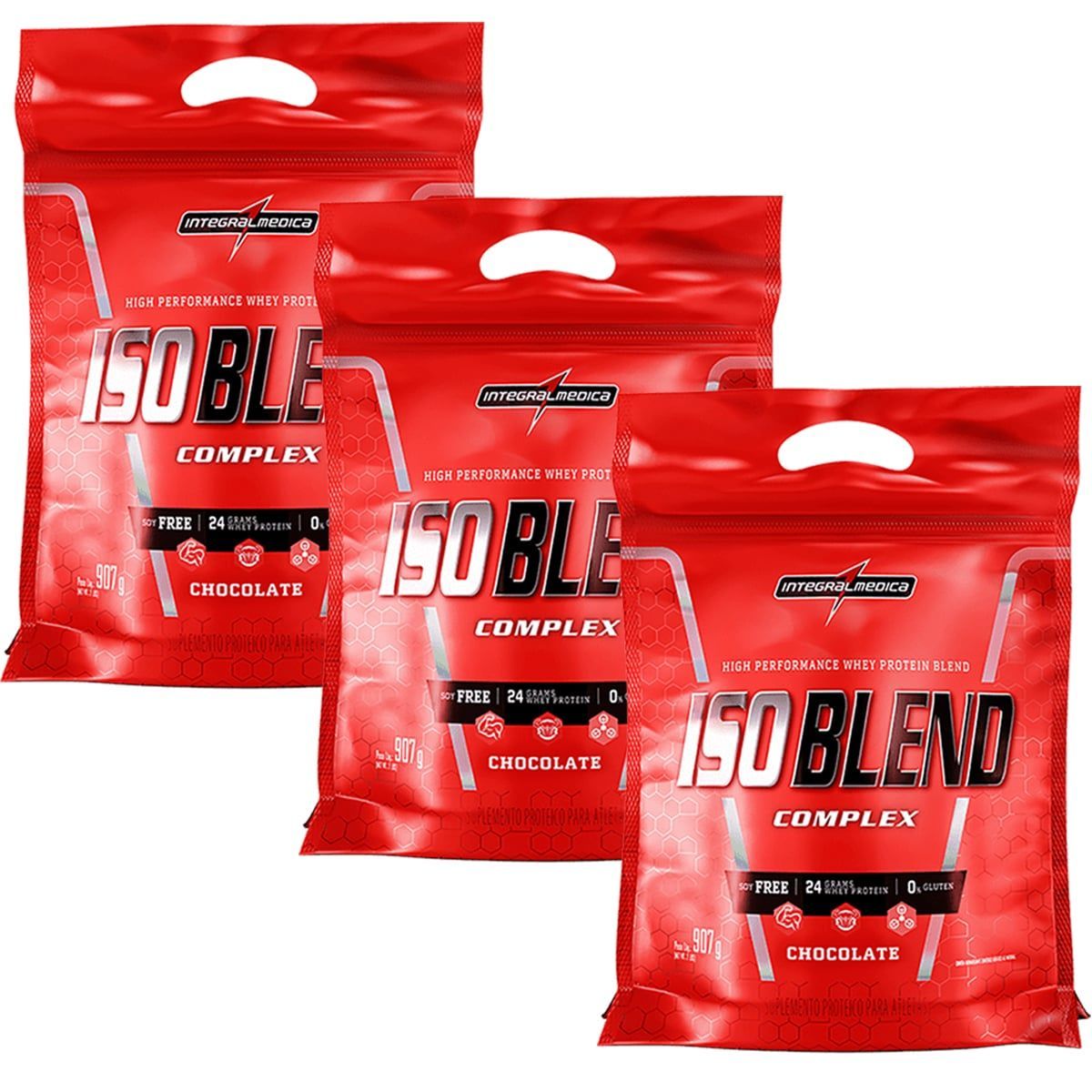 Kit 3X Iso Blend Complex - 907g Refil Chocolate - IntegralM�dica