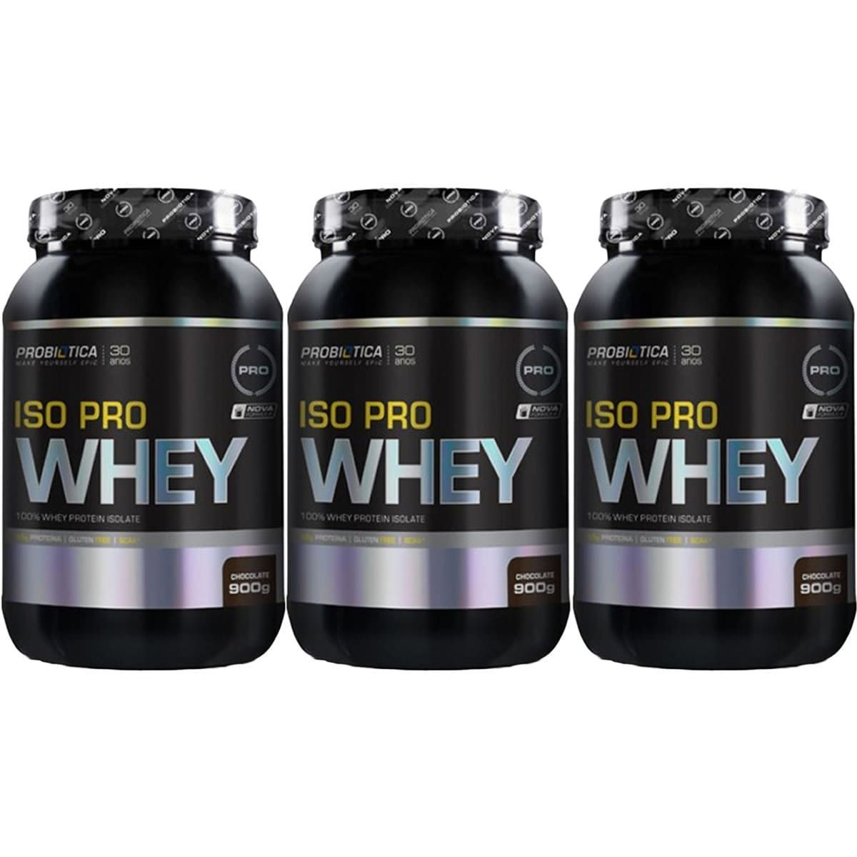 Kit 3X Iso Pro Whey - 900g Chocolate - Probiotica