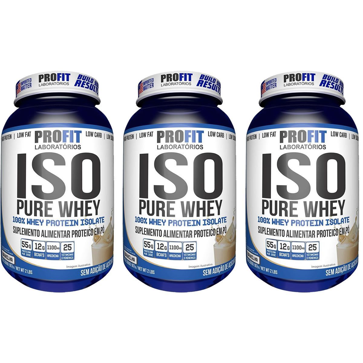 Kit 3X Iso Pure Whey - 907g Baunilha - ProFit