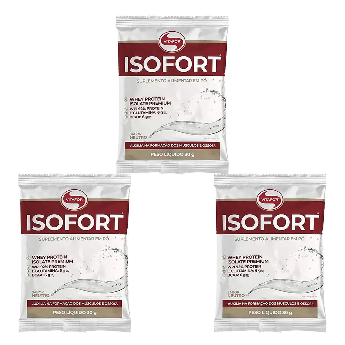 Kit 3X Isofort - 1 Sach� 30g Neutro - Vitafor