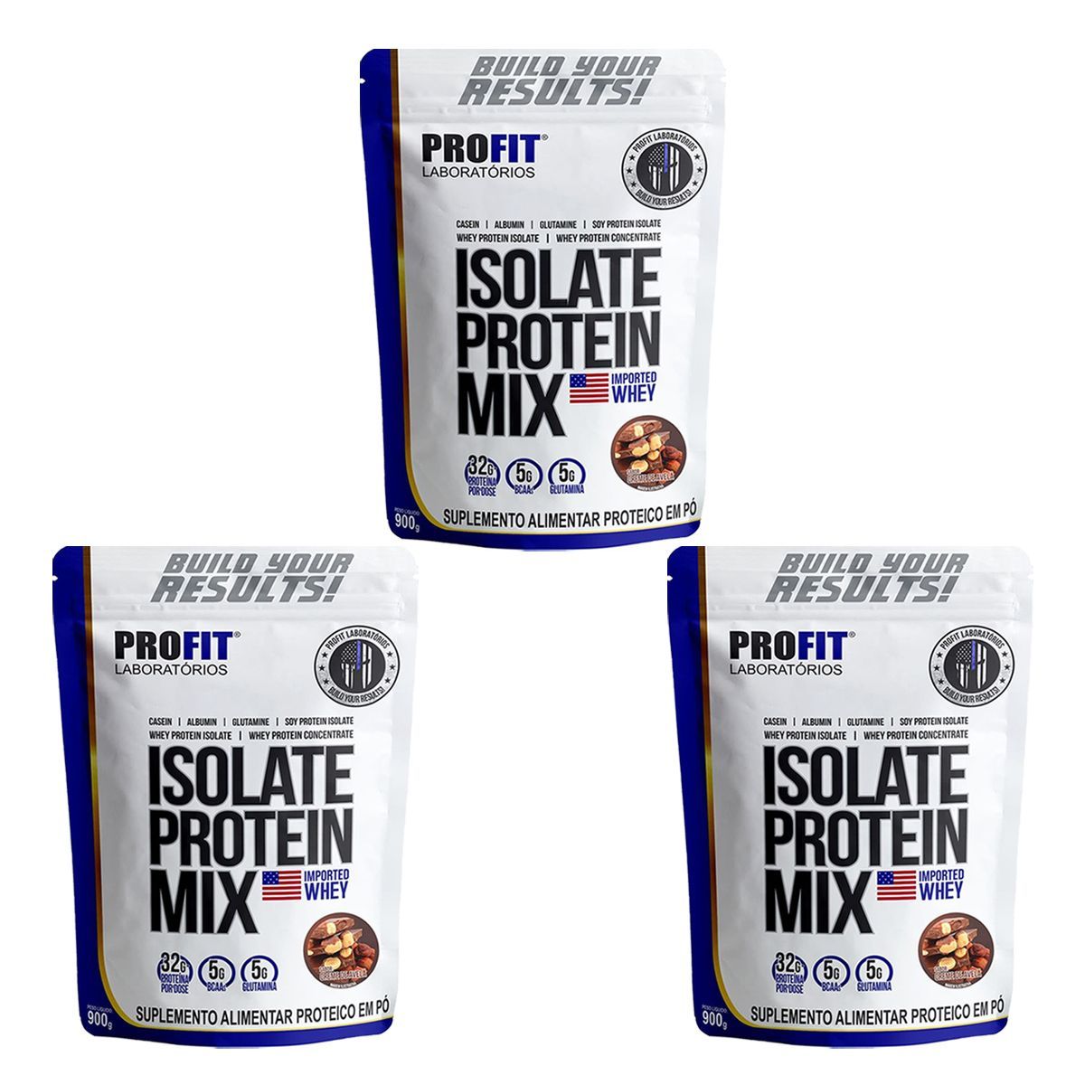 Kit 3X Isolate Protein Mix Refil - 900g Creme de Avel� - Profit