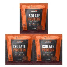 Kit 3X Isolate Protein Zero Lactose - 1 Sach� de 30g Chocolate - New Millen