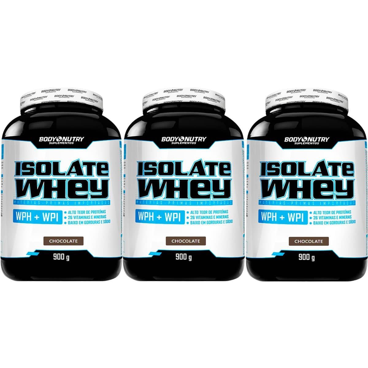 Kit 3X Isolate Whey  - 900g Chocolate - Body Nutry
