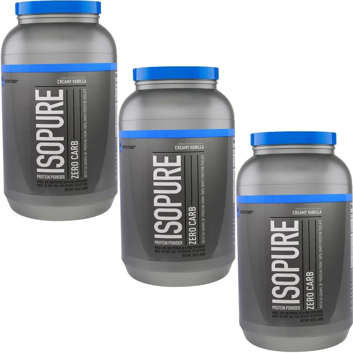 Kit 3X ISOPURE Zero Carb - 1361g Baunilha - Nature�s Best