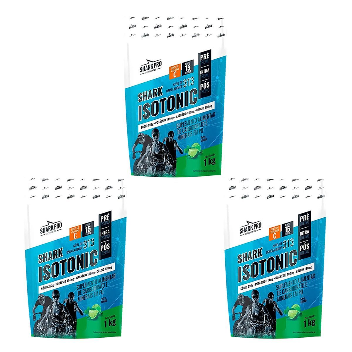 Kit 3X Isotonico - 1000g Lim�o - Shark Pro
