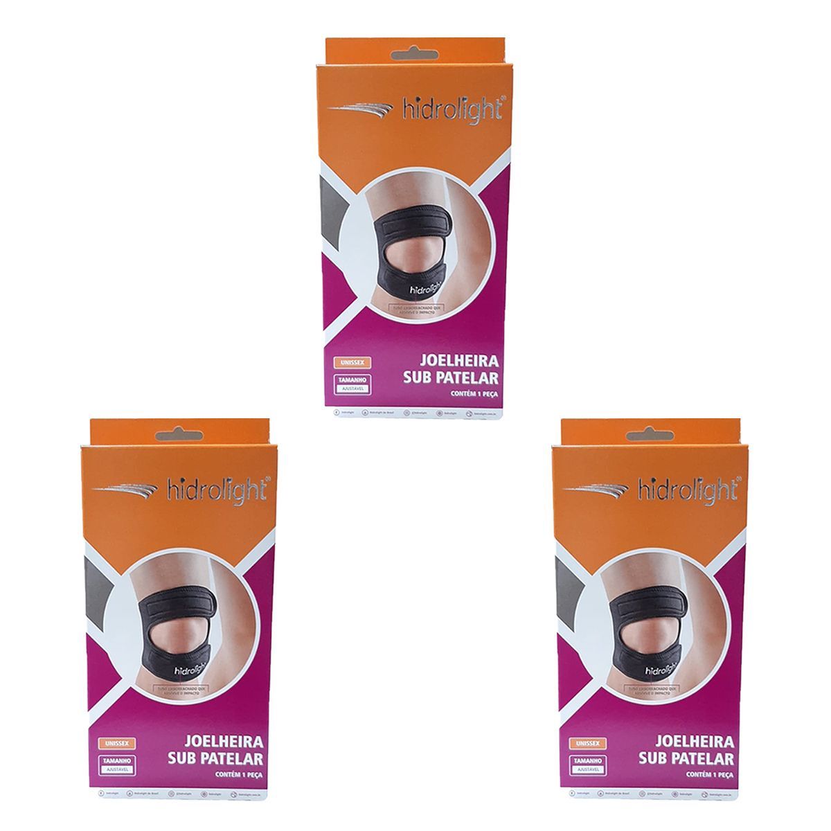 Kit 3X Joelheira Sub Patelar - Tamanho �nico - Hidrolight