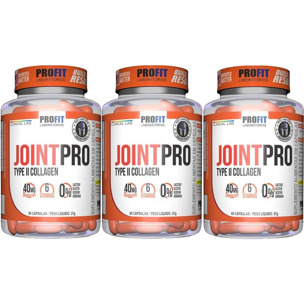 Kit 3X Joint Pro Type II Collagen - 60 C�psulas - Profit