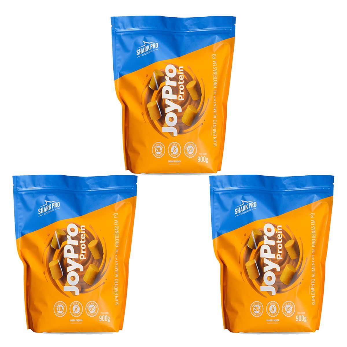 Kit 3X JoyPro Protein - Refil 900g Pa�oca - Shark Pro