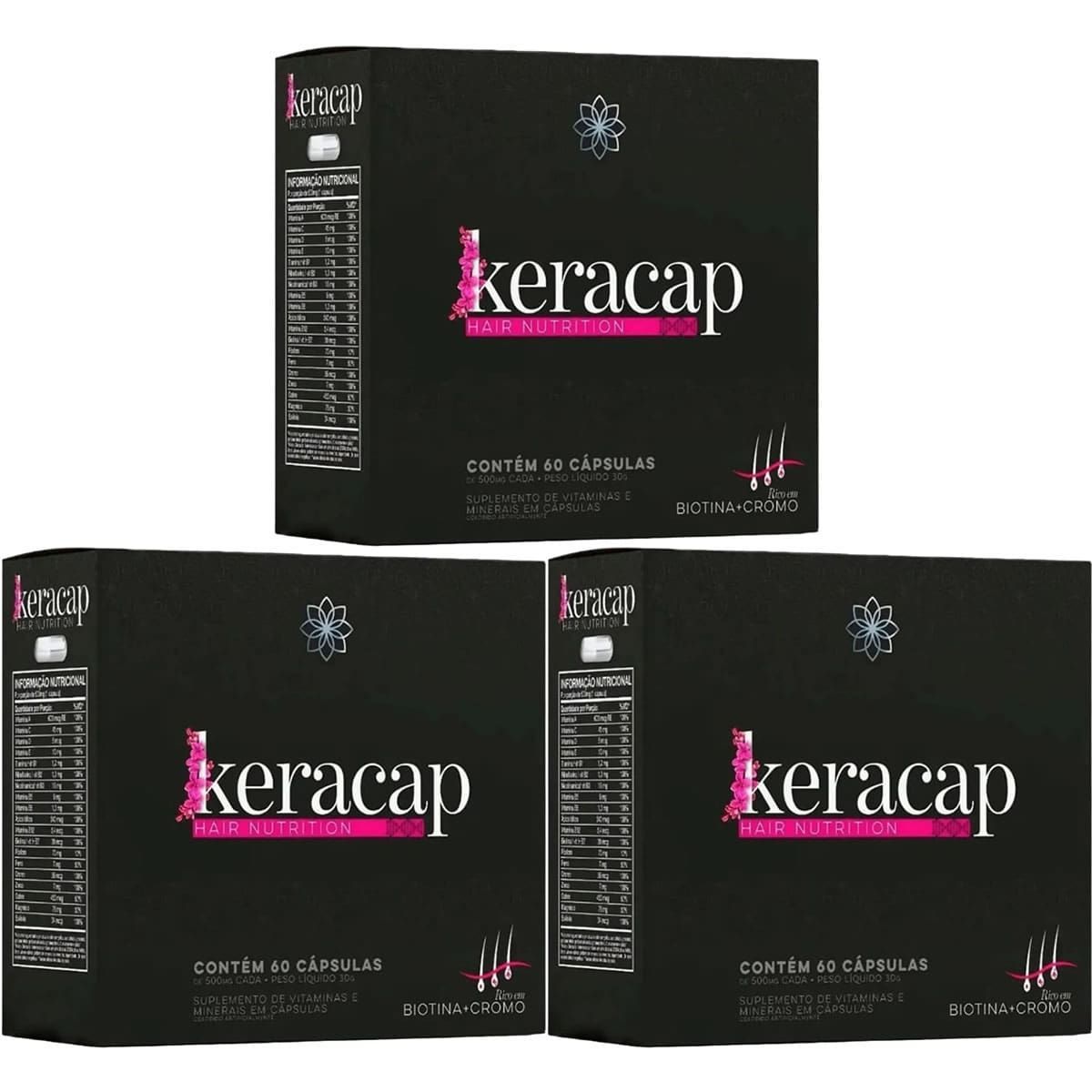 Kit 3X Keracap Hair - 60 C�psulas - Nutrends