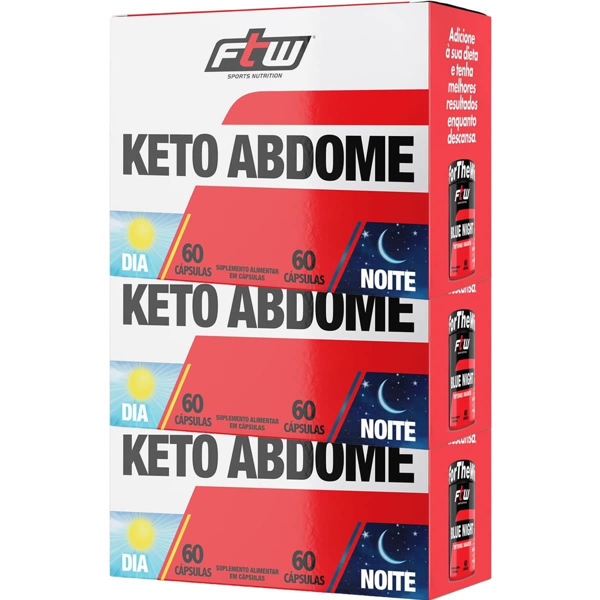 Kit 3X Keto Abdome AM/PM - 120 C�psulas - FTW