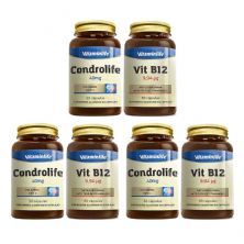 Kit 3X Kit Condrolife 30 C�psulas + Vit B12 60 C�psulas - Vitaminlife