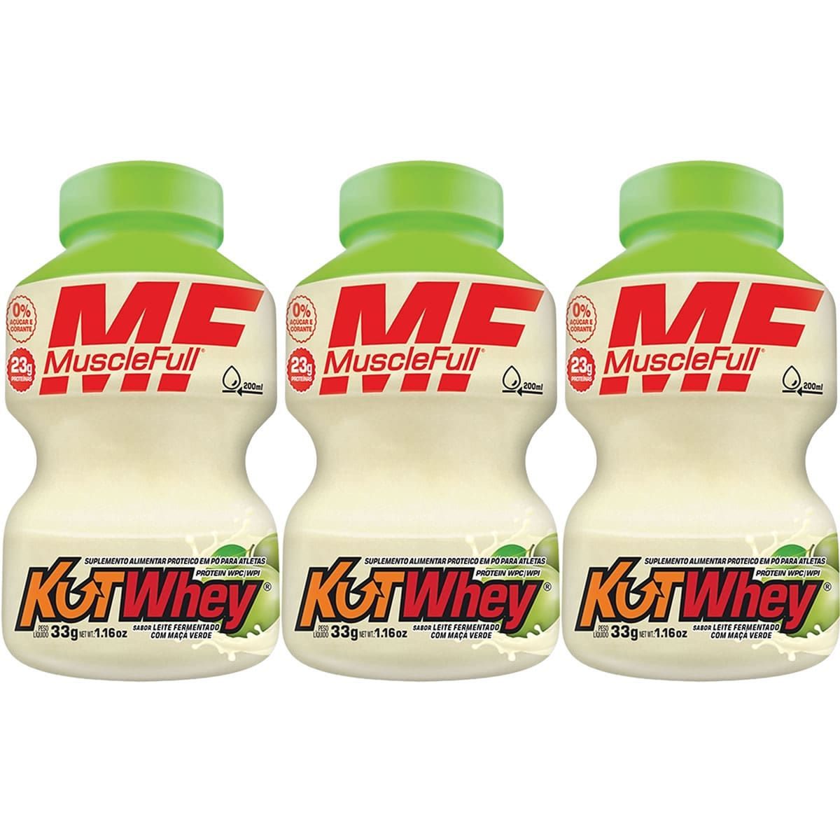Kit 3X Kut Whey Mini - 33g Leite Fermentado com Ma�� Verde - MuscleFull