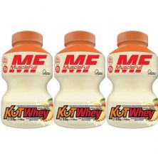 Kit 3X Kut Whey Mini - 33g Leite Fermentado com P�ssego - MuscleFull