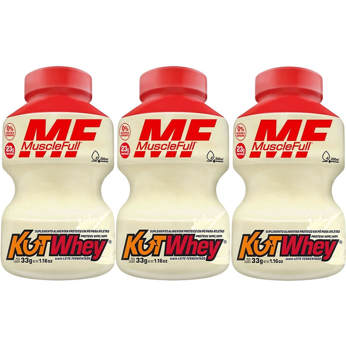 Kit 3X Kut Whey Mini - 33g Leite Fermentado - MuscleFull