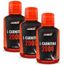 Kit 3X L-Carnitina 2000mg - 500ml Frutas Vermelhas - New millen