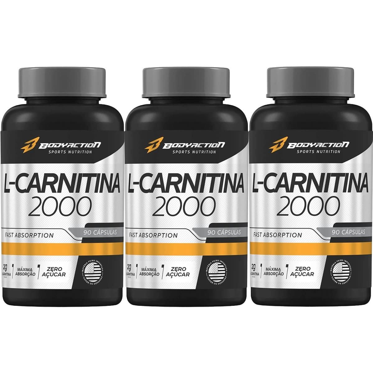 Kit 3X L-Carnitine 2000 - 90 C�psulas - BodyAction