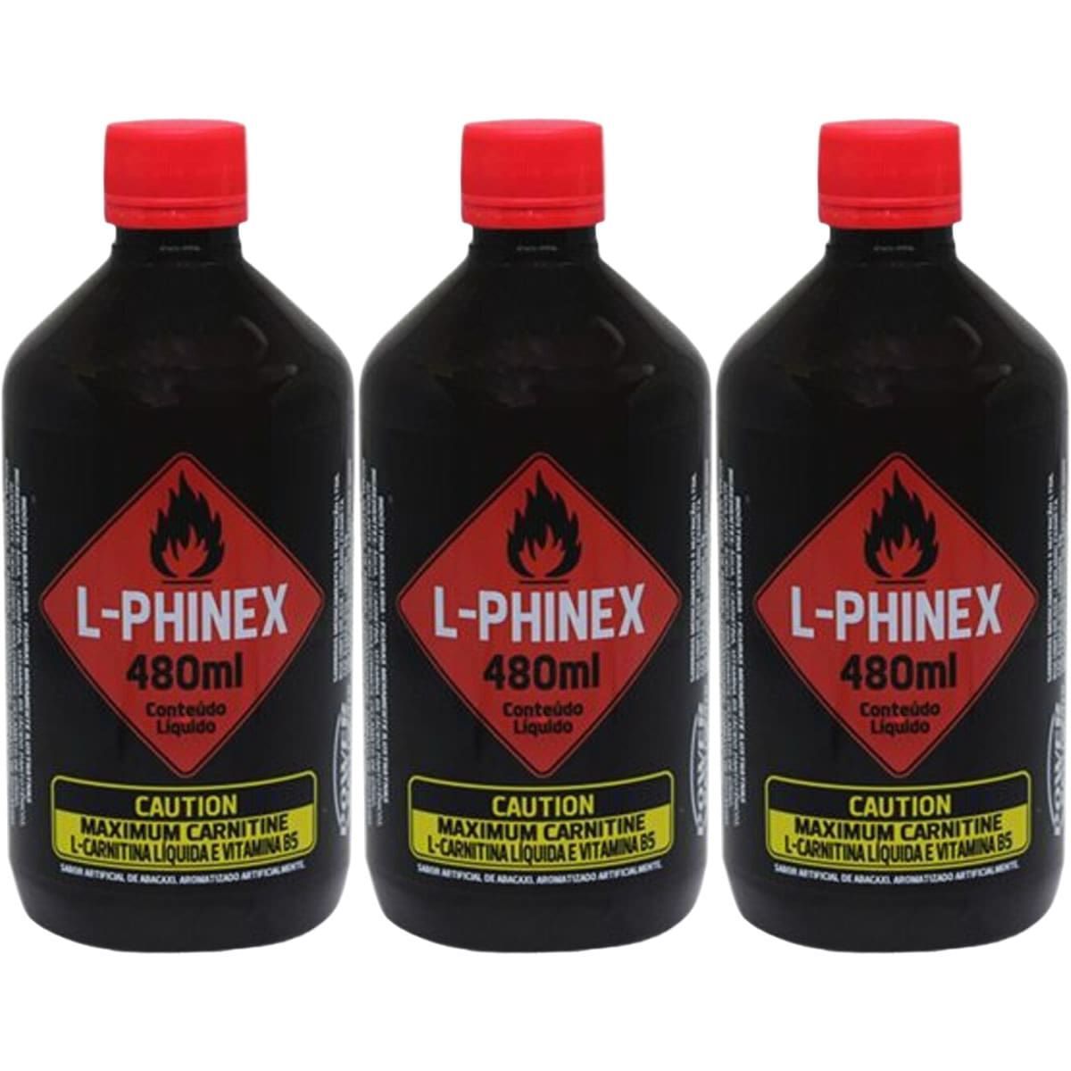 Kit 3X L-Phinex - 480ml Abacaxi - Power Suplements