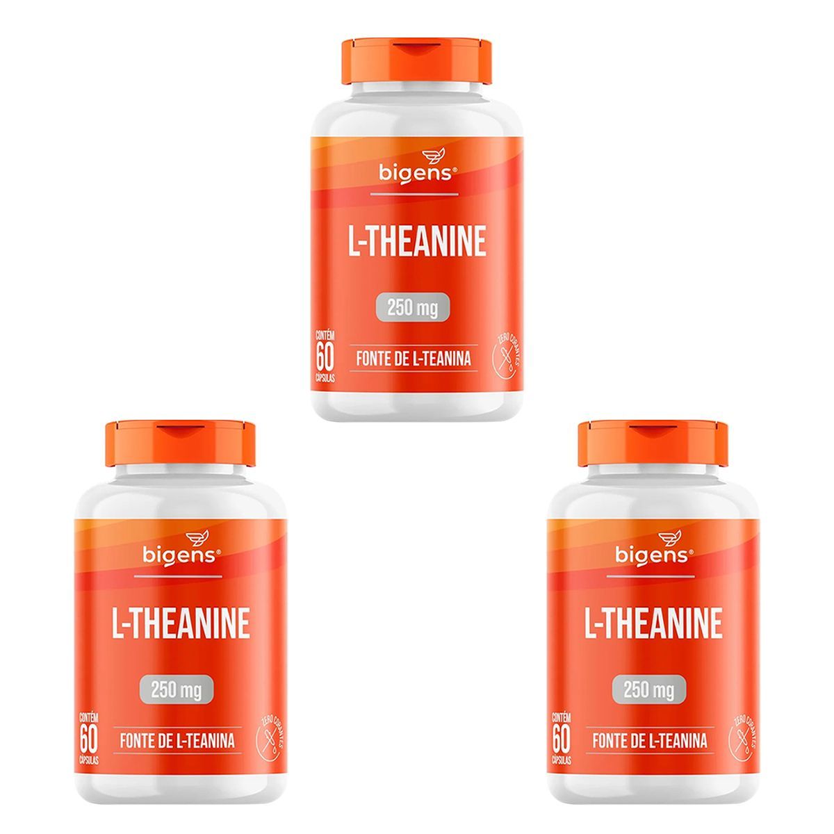 Kit 3X L-Theanine 250mg - 60 C�psulas - Bigens