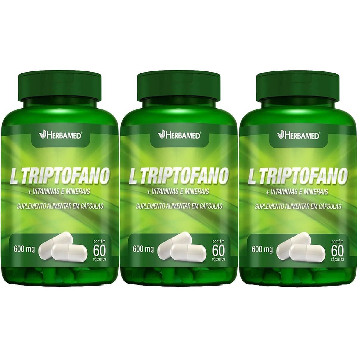 Kit 3X L-Triptofano + Vitaminas e Minerais - 60 C�psulas - Herbamed