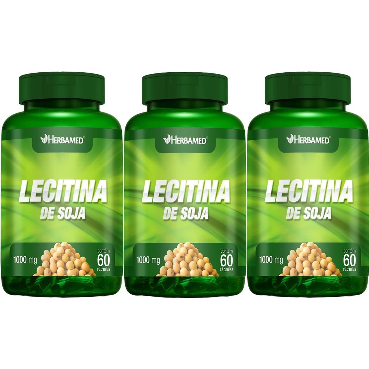 Kit 3X Lecitina de Soja 1000mg 60 C�psulas - Herbamed