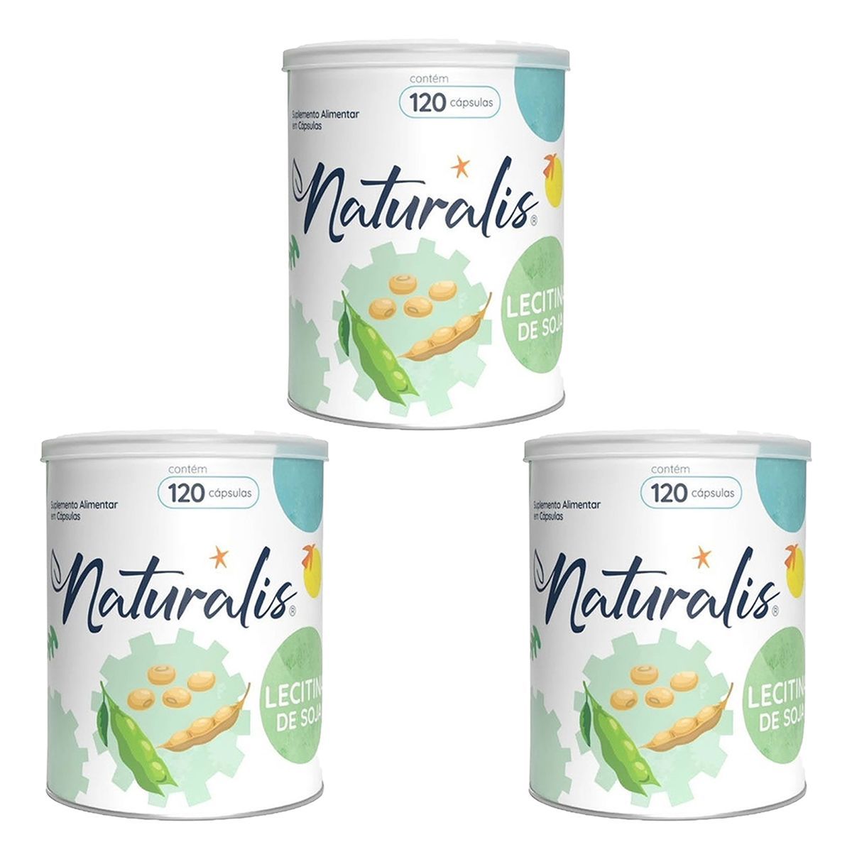 Kit 3X Lecitina de Soja - 120 C�psulas - Naturalis