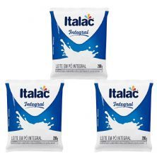 Kit 3X Leite em P� Integral 200g - Italac