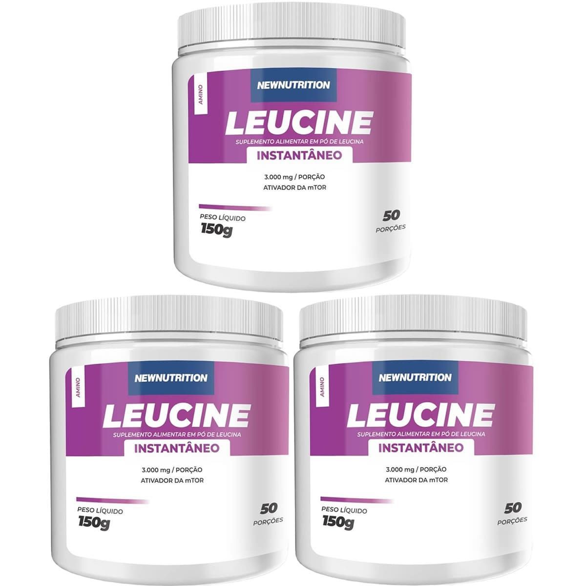 Kit 3X Leucine Instant�nea - 150g Sem Sabor - NewNutrition