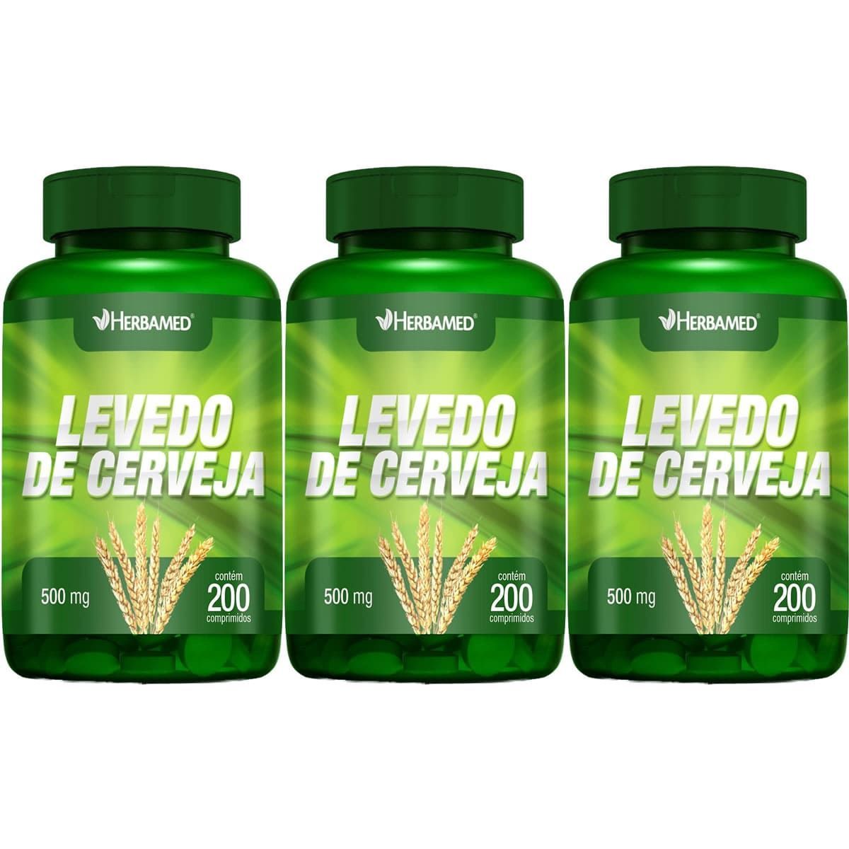 Kit 3X Levedo de Cerveja  - 200 Comprimidos - Herbamed