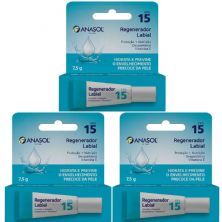 Kit 3X Lip Care Regenerador Labial - 7,5g FPS 15 - Anasol