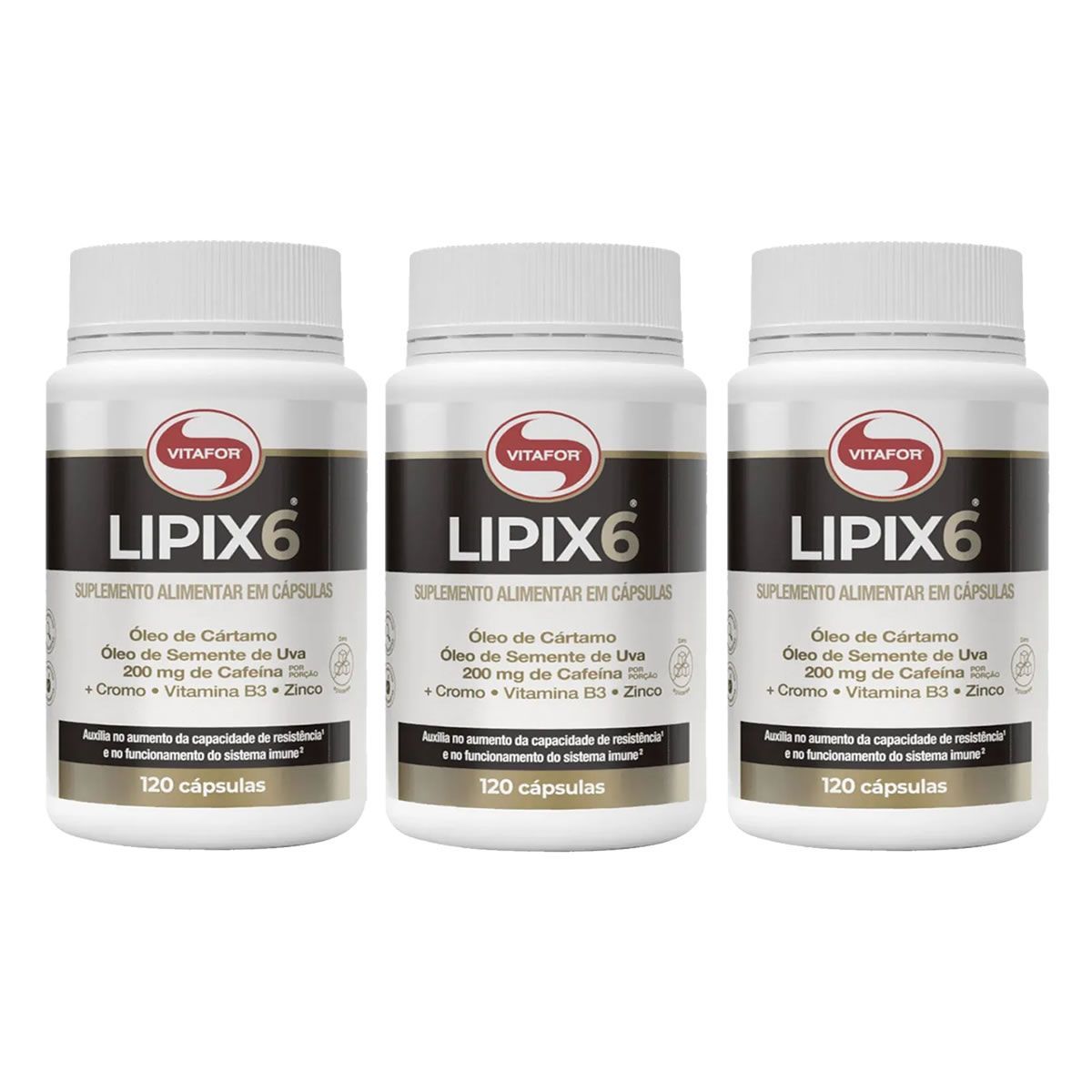 Kit 3X Lipix6 - 120 C�psulas - Vitafor