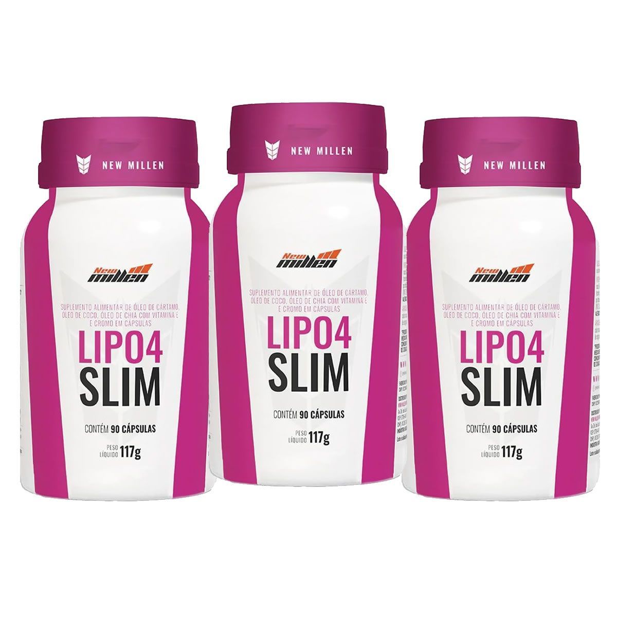Kit 3X Lipo 4 Slim - 90 C�psulas - New Millen