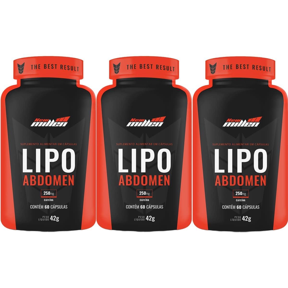 Kit 3X Lipo Abd�men - 60 C�psulas - New Millen