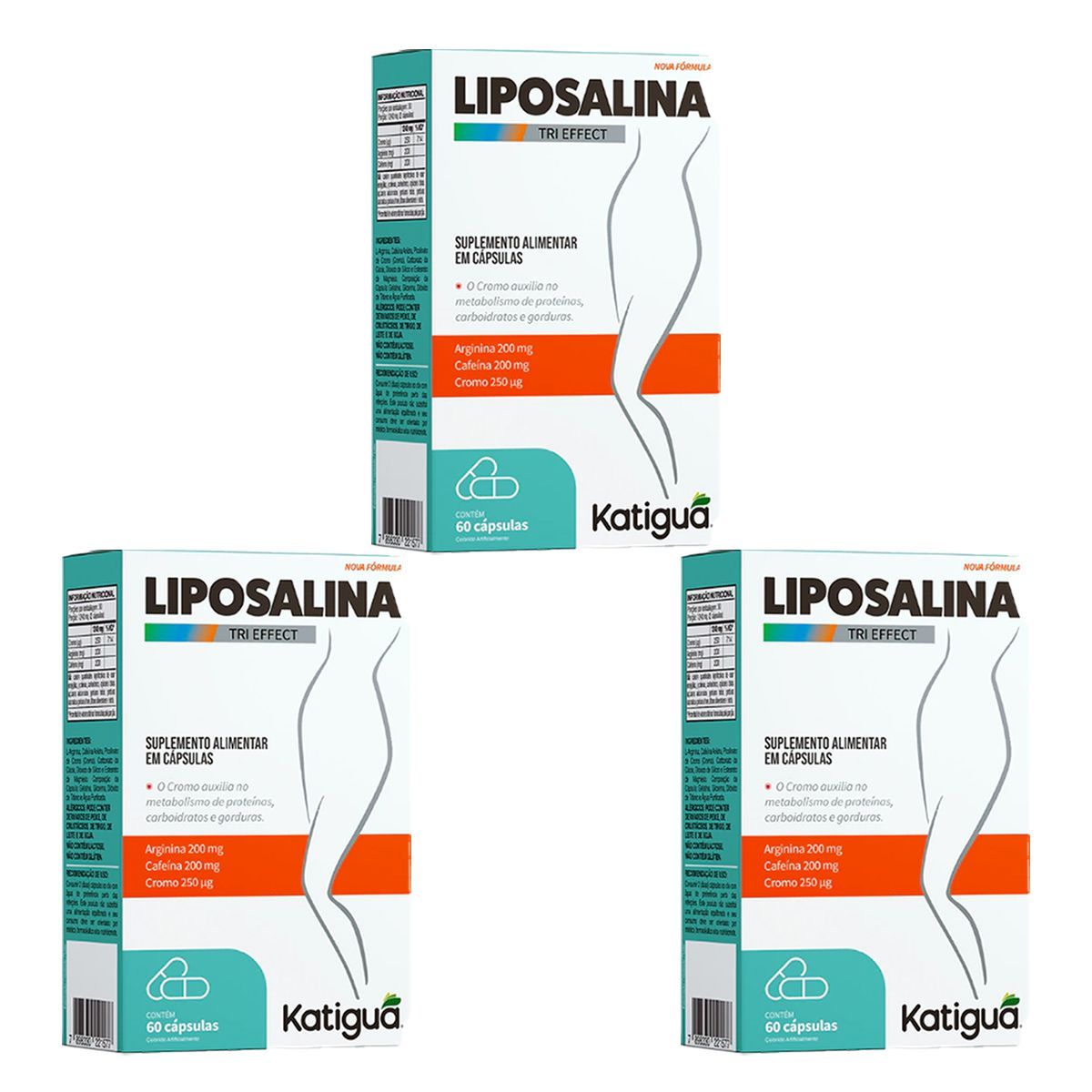 Kit 3X Liposalina - 60 C�psulas - Katigu�