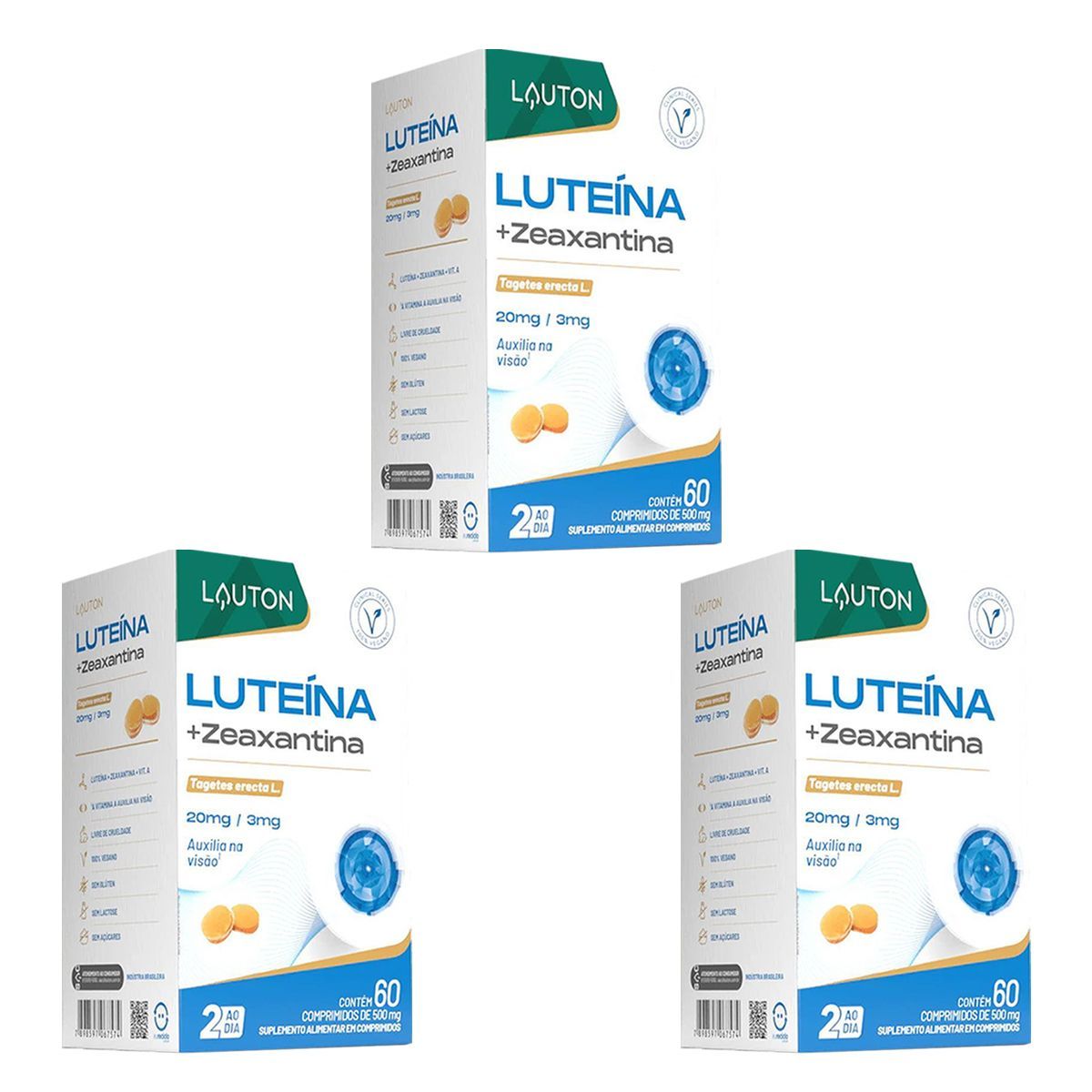 Kit 3X Luteina + Zeaxantina - 60 Comprimidos - Lauton Nutrition