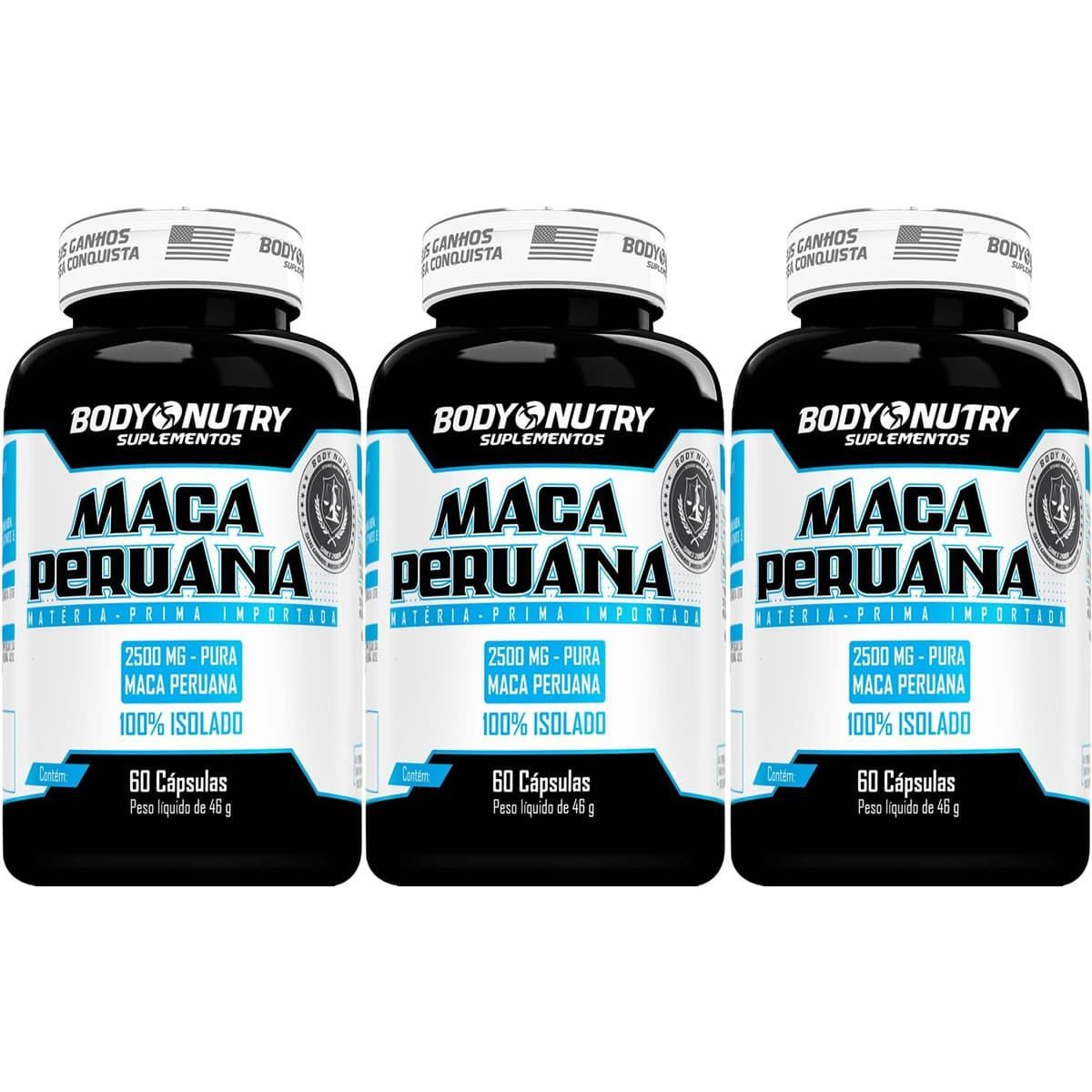 Kit 3X Maca Peruana - 60 C�psulas - Body Nutry