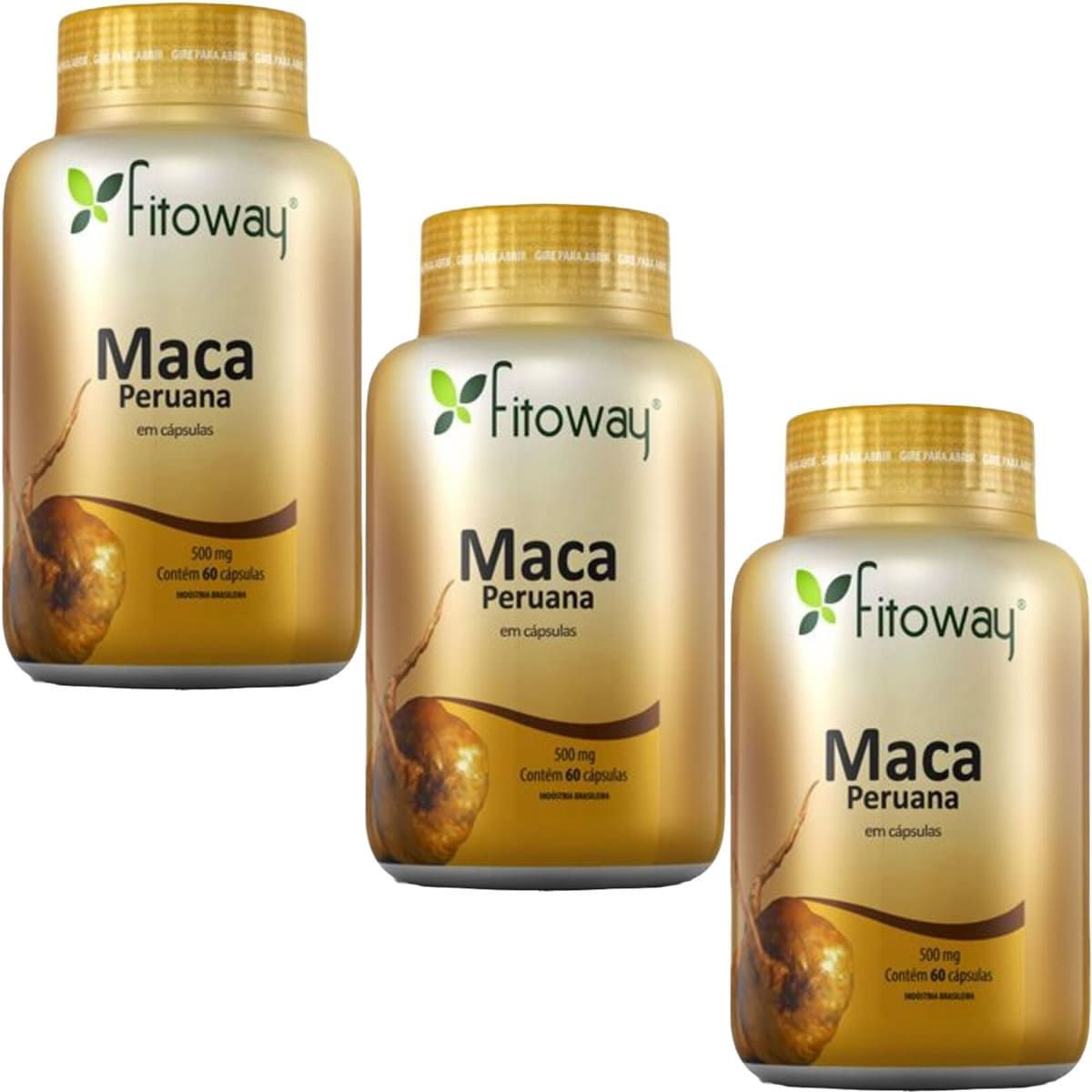 Kit 3X Maca Peruana - 60 C�psulas - Fitoway