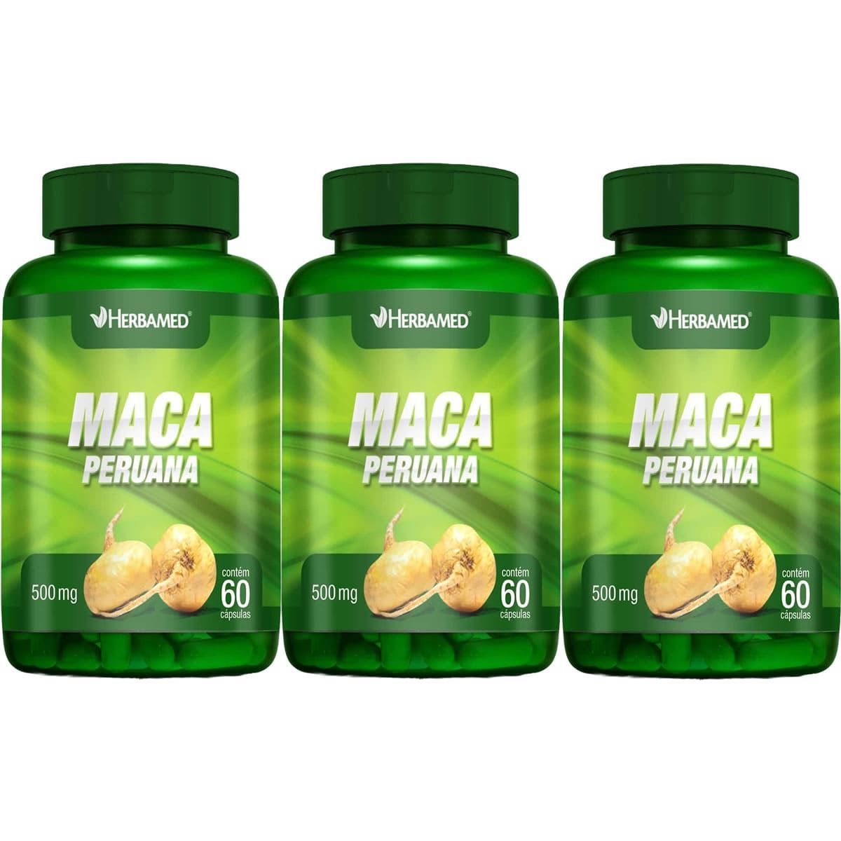 Kit 3X Maca Peruana -  60 C�psulas - Herbamed