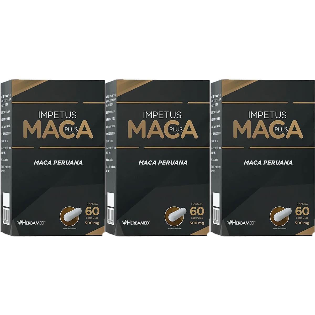 Kit 3X Maca Plus -  60 C�psulas - Herbamed