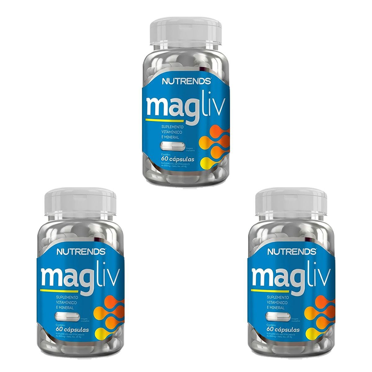 Kit 3X Magliv Vitaminas 740mg - 60 C�psulas - Nutrends
