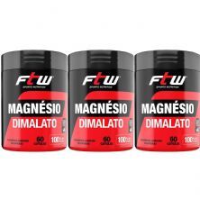 Kit 3X Magn�sio Dimalato  - 60 C�psulas - FTW
