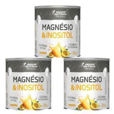 Kit 3X Magnesio & Inositol - 210g Maracuj� - Body Action