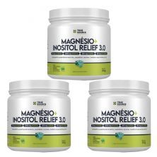 Kit 3X Magnesio + Inositol Relief 3.0 - 350g Capim Lim�o, Hortela e Erva Doce - True Source